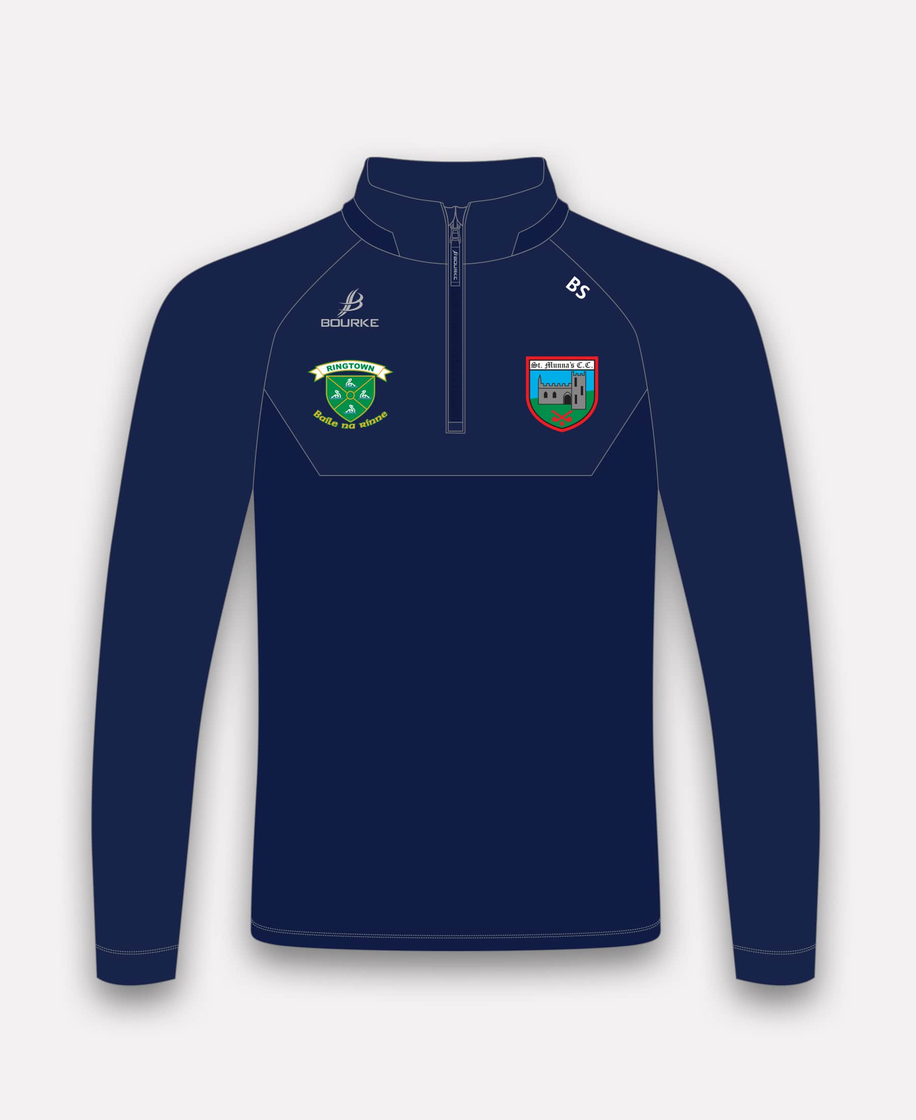 St Munnas-Ringtown Camogie BARR Half Zip (Navy)