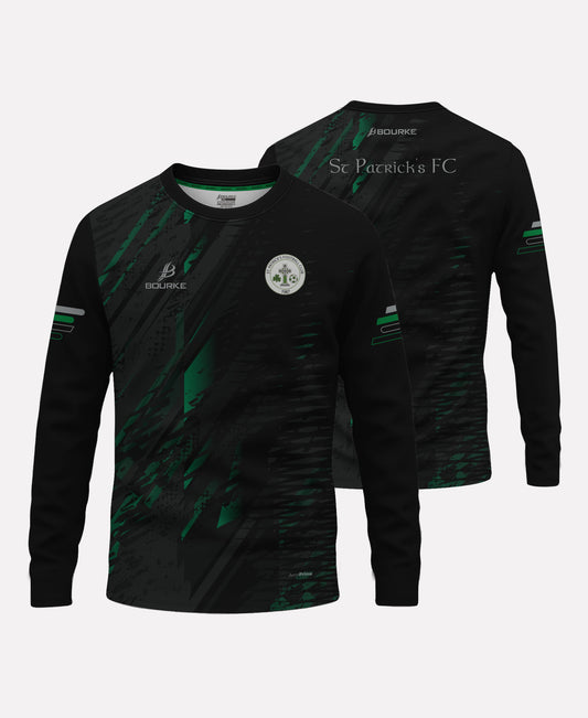 St Patricks FC Warm Up Crew Neck (Black/Green)