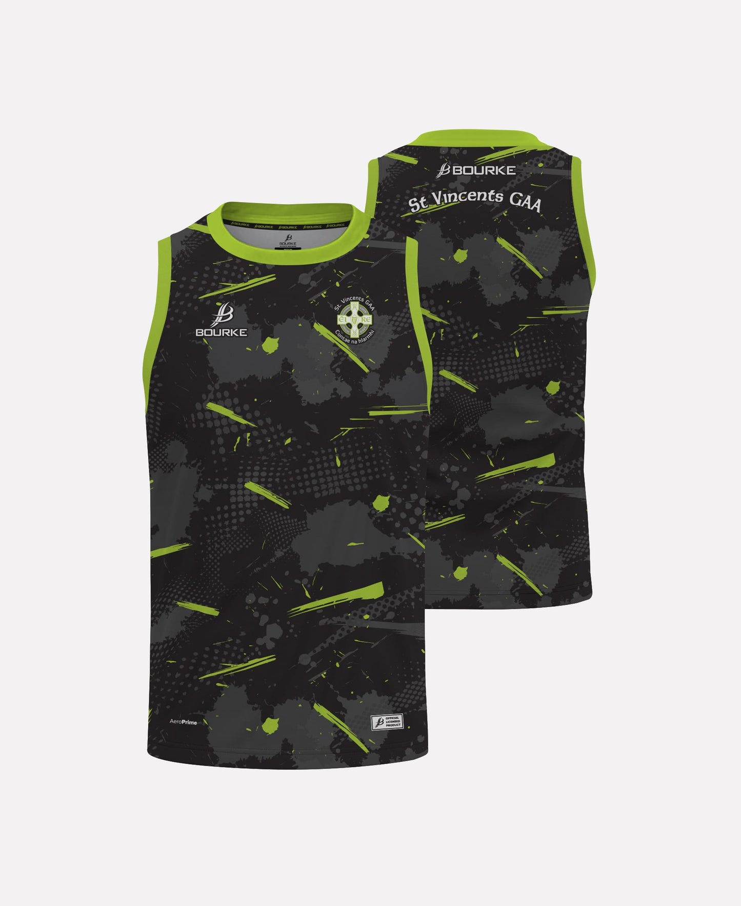 St. Vincents Westmeath GAA Singlet 2025/26 (Black/Lime)