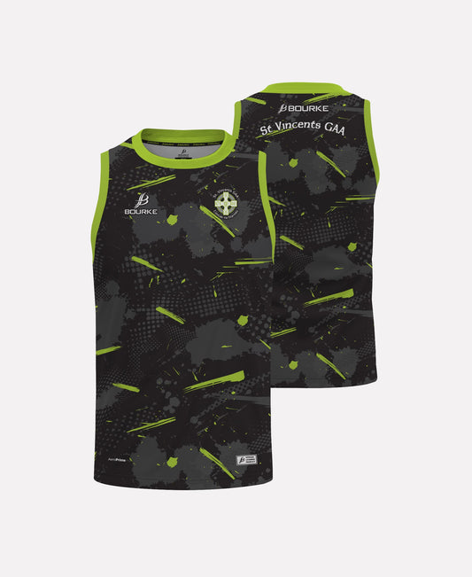 St. Vincents Westmeath GAA Singlet 2025/26 (Black/Lime)