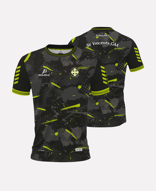 St. Vincents Westmeath GAA Training Jersey 2025/26(Black/Lime)