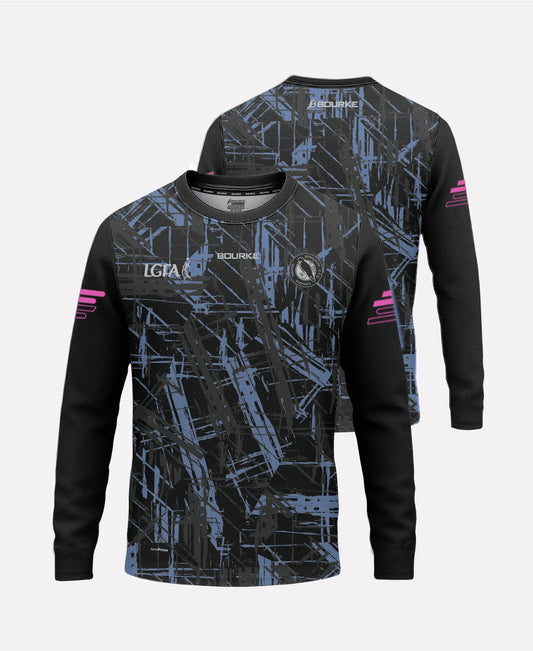 St Peregrines LGFA Warm Up Crew Neck (Black/Sky Blue/Pink)
