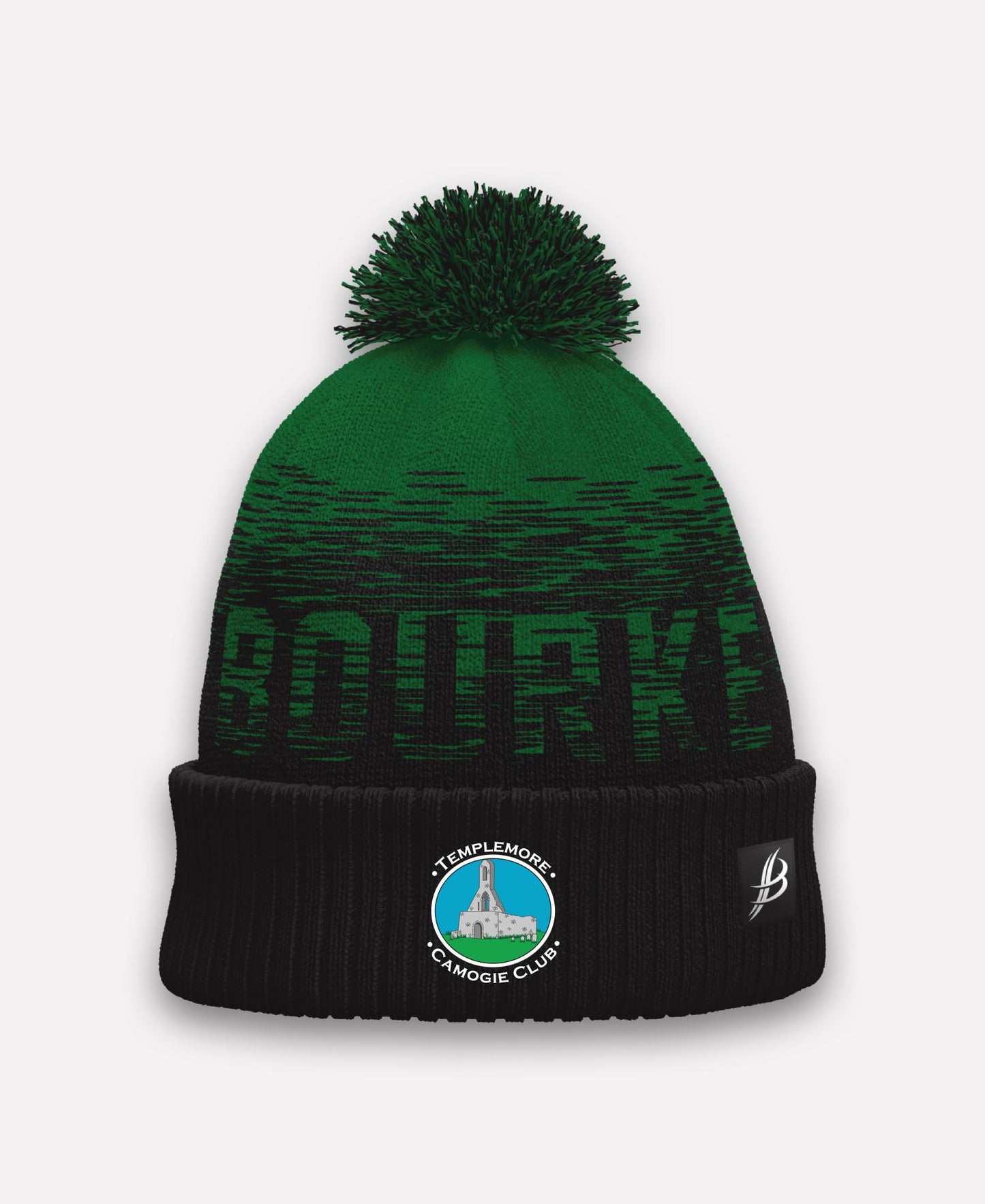 Templemore Camogie TACA Fleece Lined Bobble Hat (Green/Black)