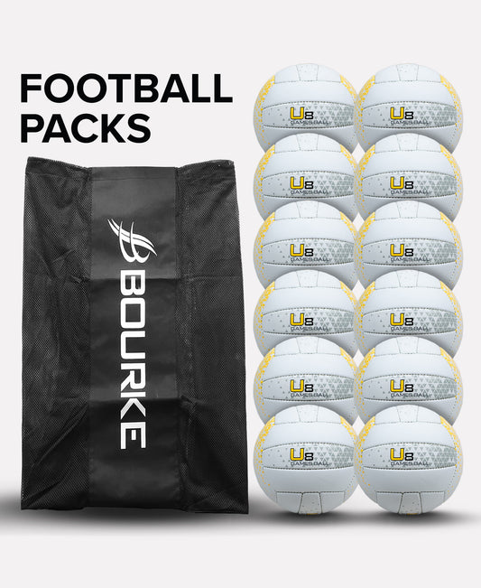 Bourke Sports U8 Gaelic Football 12 Pack with 1 Carry Bag