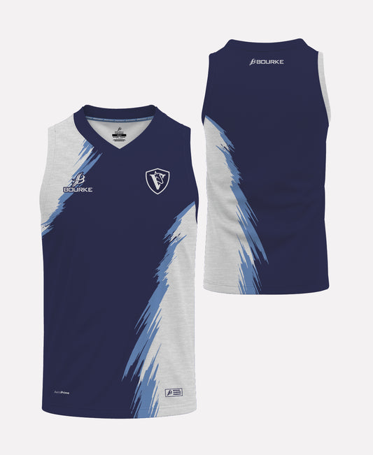 Via Equine Singlet (Navy/Sky/White)
