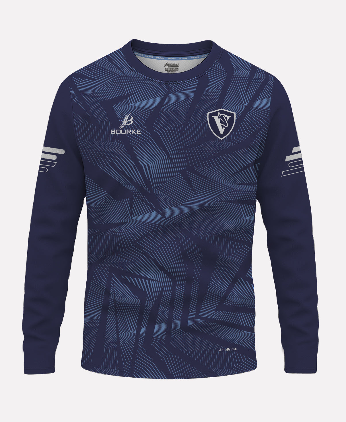 Via Equine Warm Up Crew Neck (Navy/White)