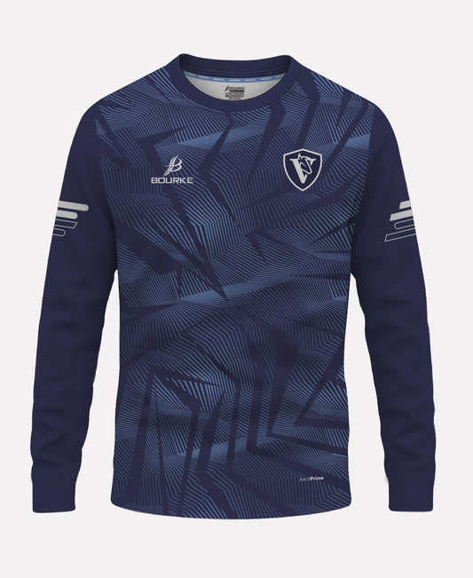 Via Equine Warm Up Crew Neck (Navy/White)