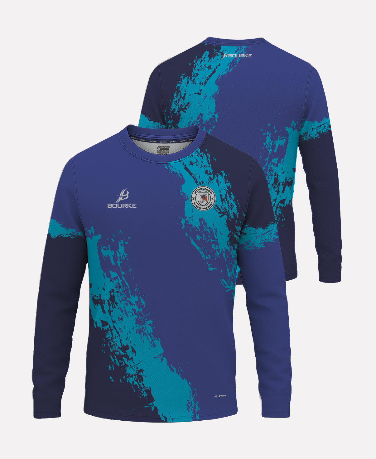 Wimbledon Soccer Academy Warm Up Crew Neck (Navy/Cyan/Royal)