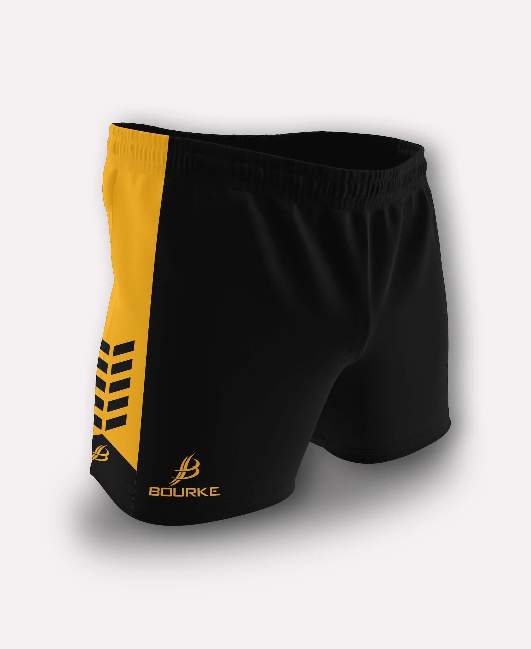 Chevron Adult Shorts (Black/Amber) - Bourke Sports Limited