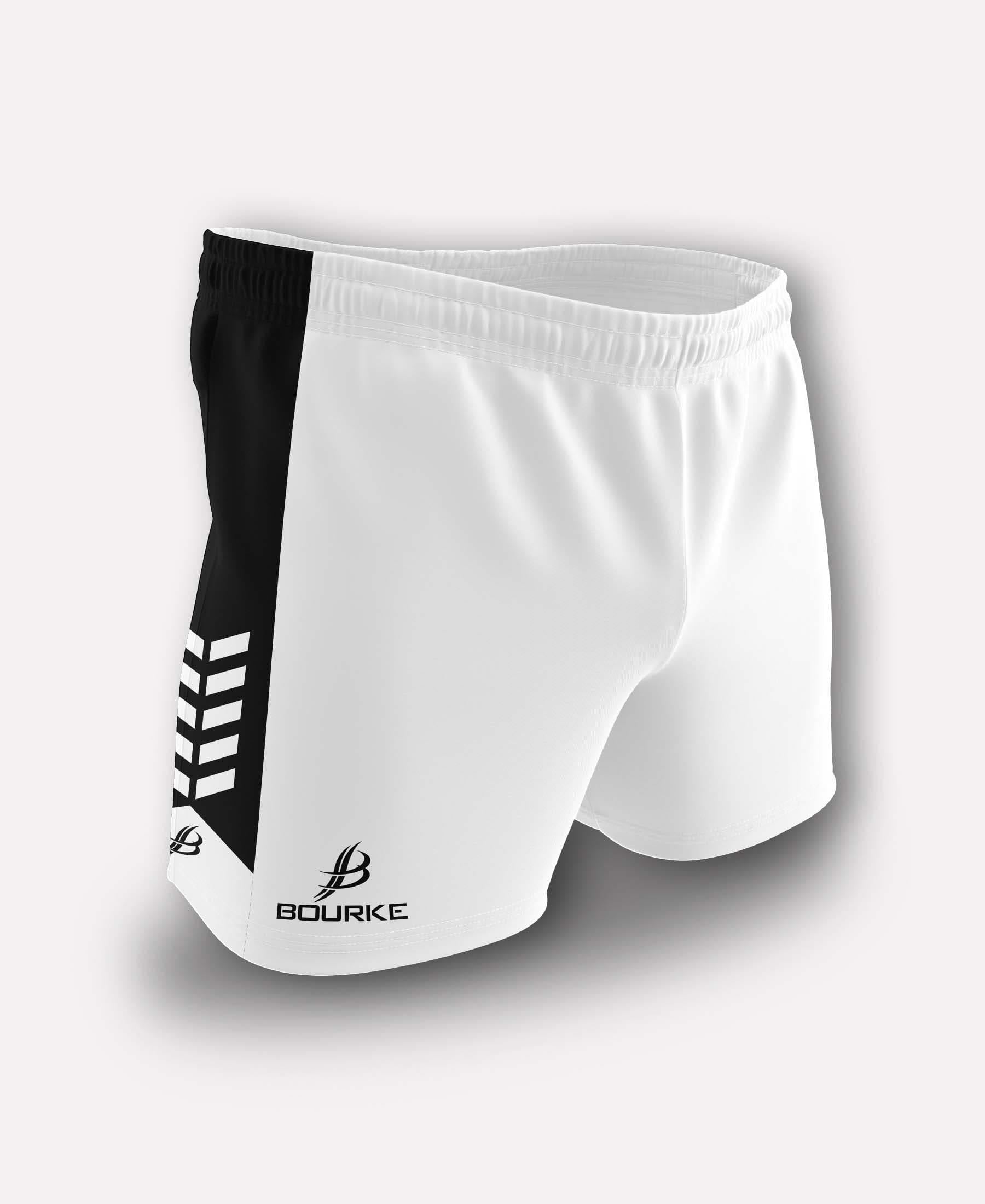 Chevron Kids Shorts (White/Black) - Bourke Sports Limited