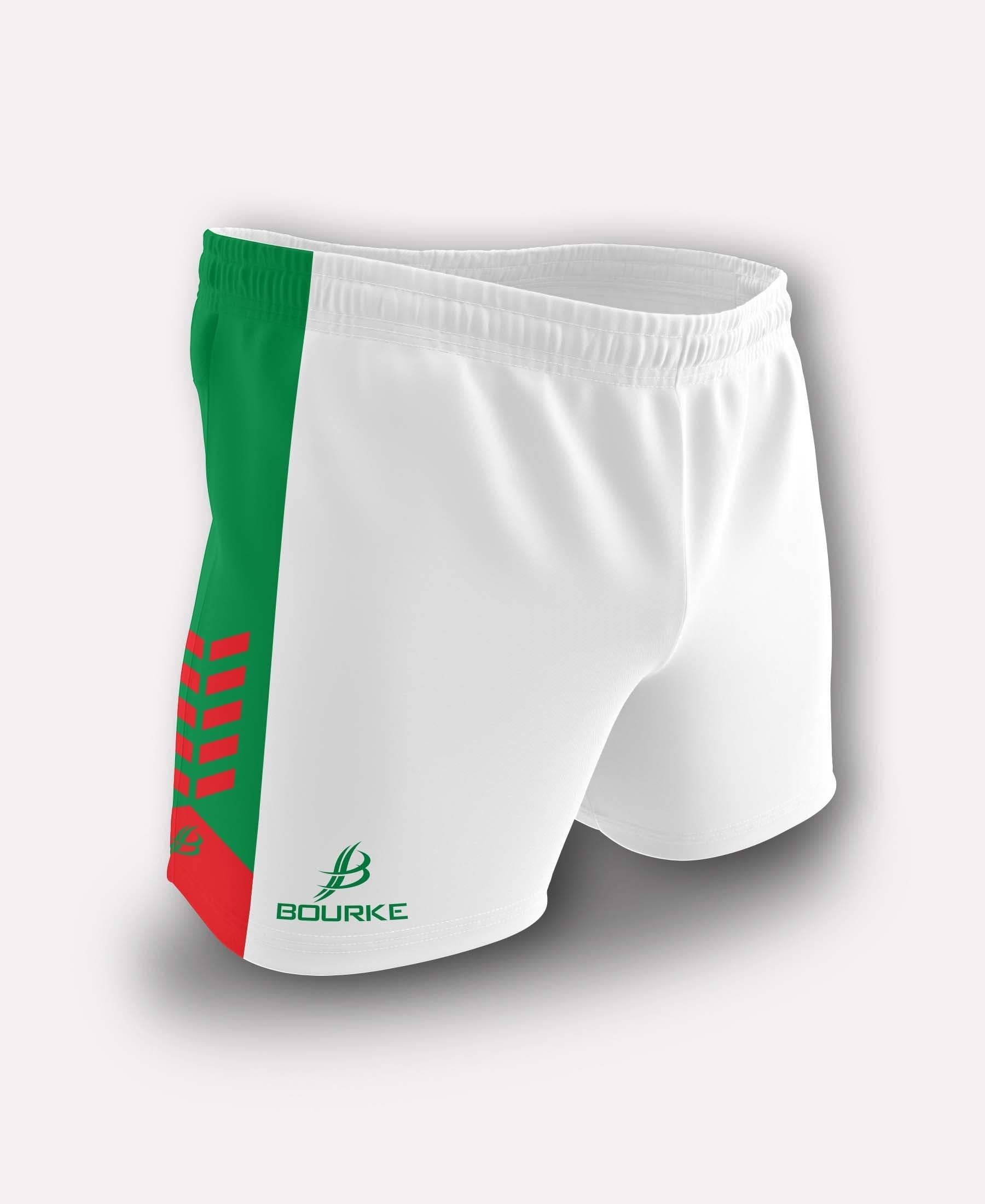 Chevron Kids Shorts (White/Green/Red) - Bourke Sports Limited