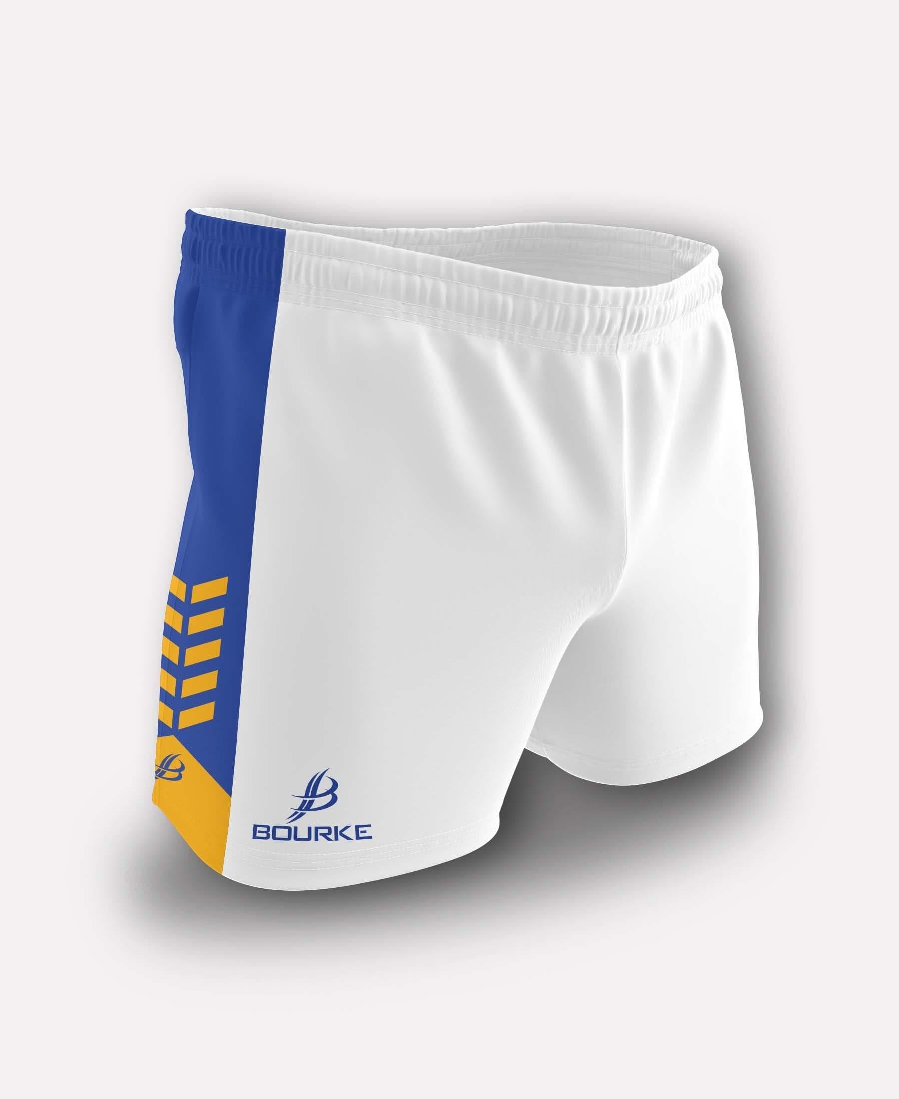 Chevron Kids Shorts (White/Royal/Amber) - Bourke Sports Limited