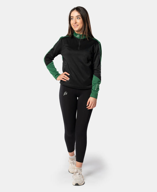 Croga Adult Half Zip (Black/Green)