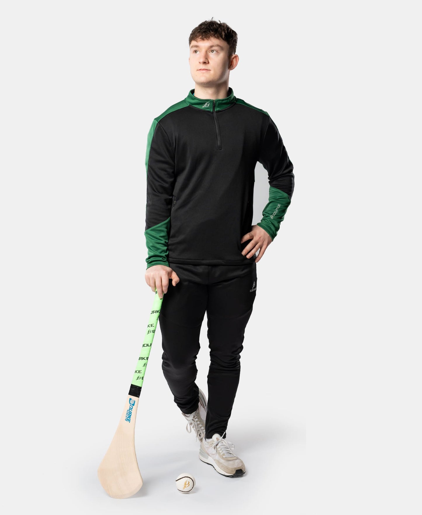 Croga Adult Half Zip (Black/Green)