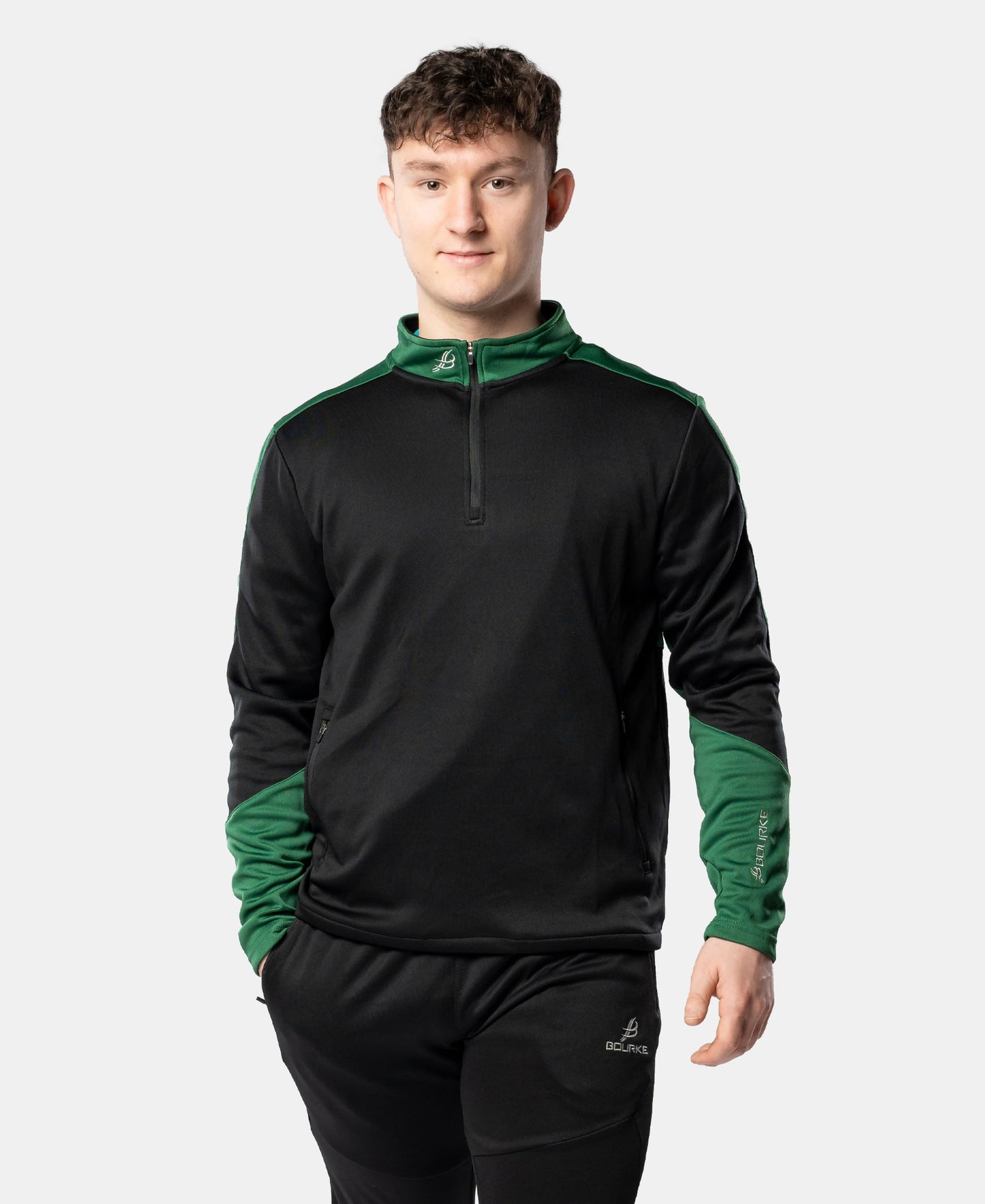 Croga Adult Half Zip (Black/Green)