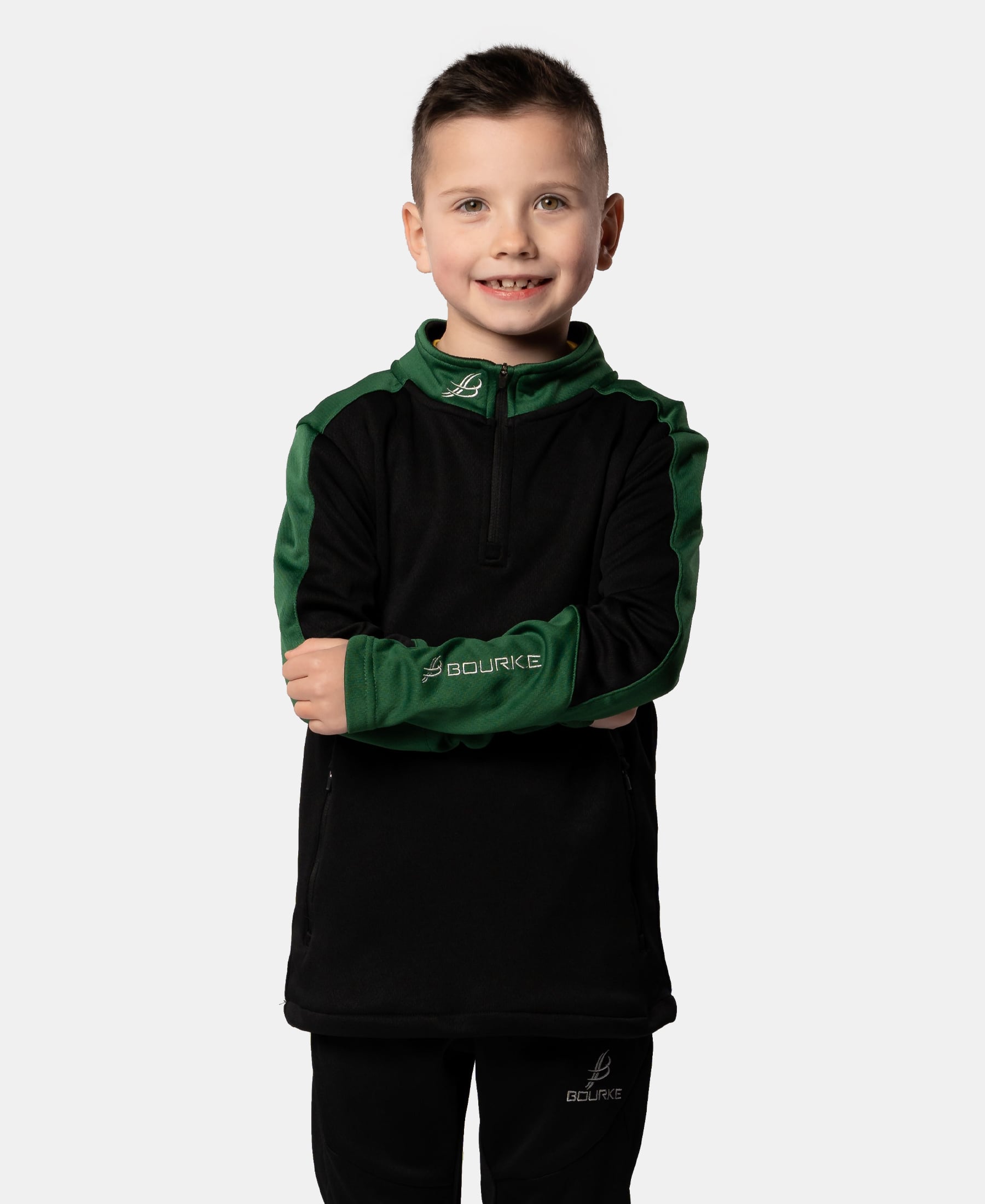 Croga Kids Half Zip (Black/Green)
