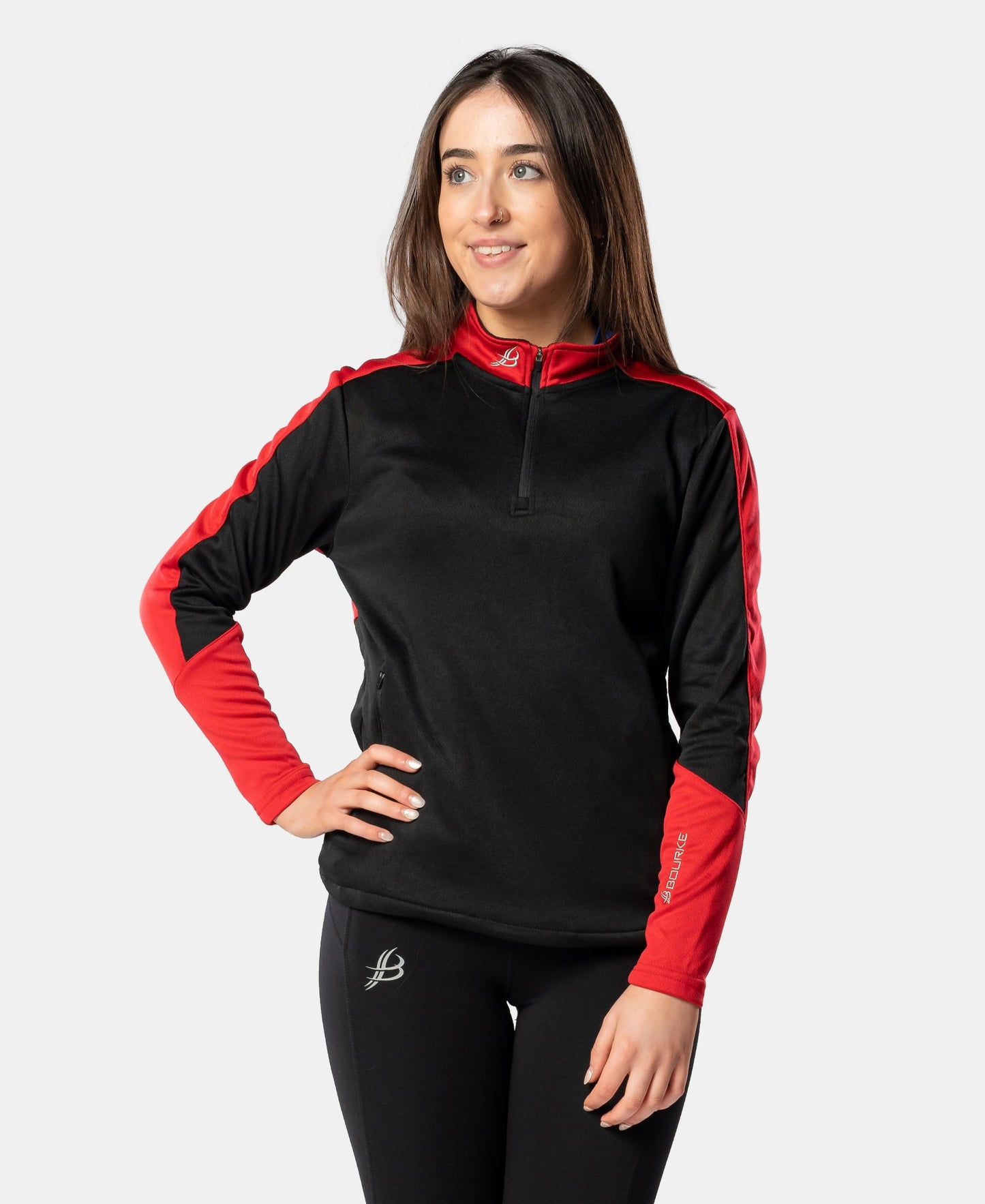 Croga Adult Half Zip (Black/Red)