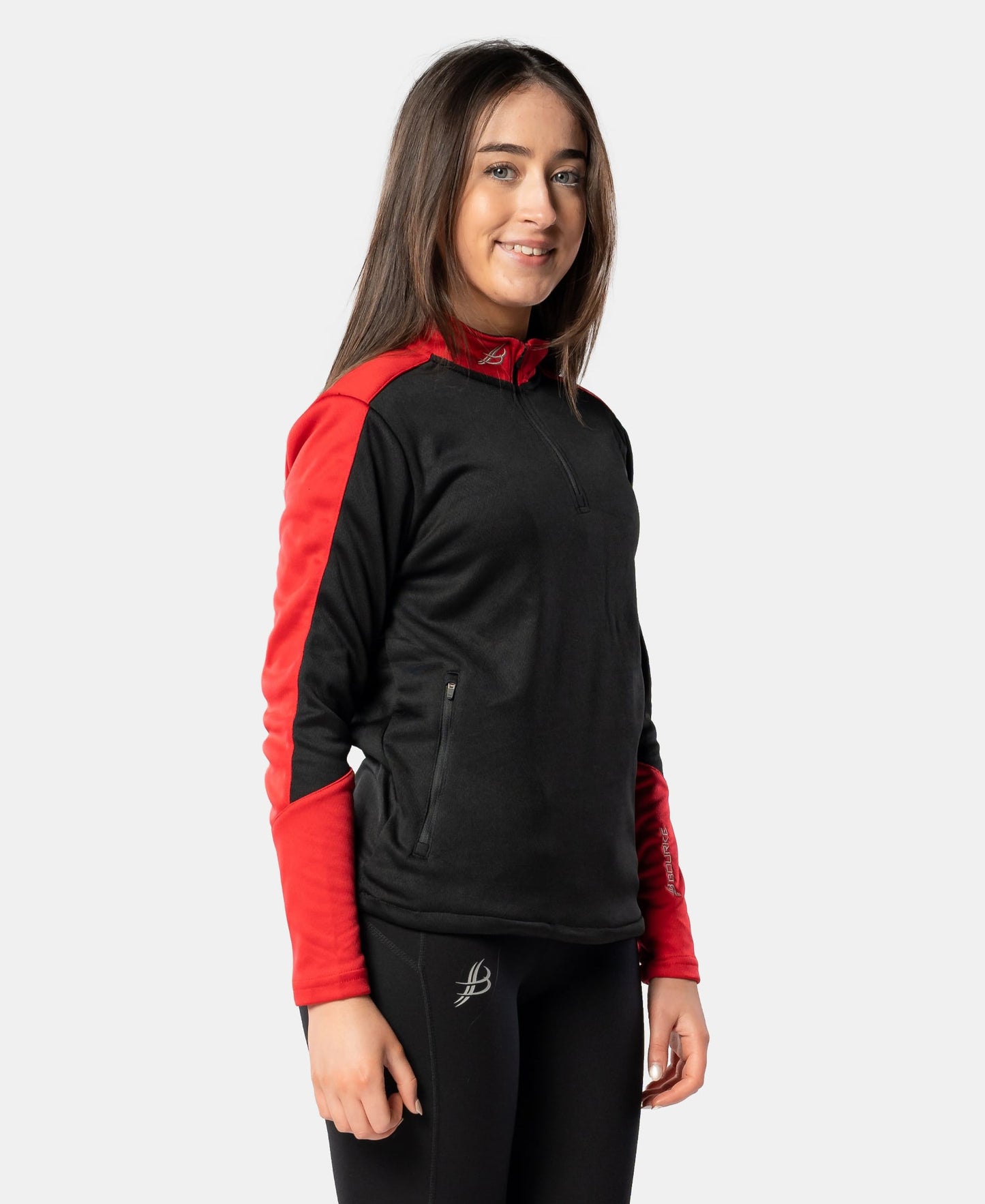 Croga Adult Half Zip (Black/Red)