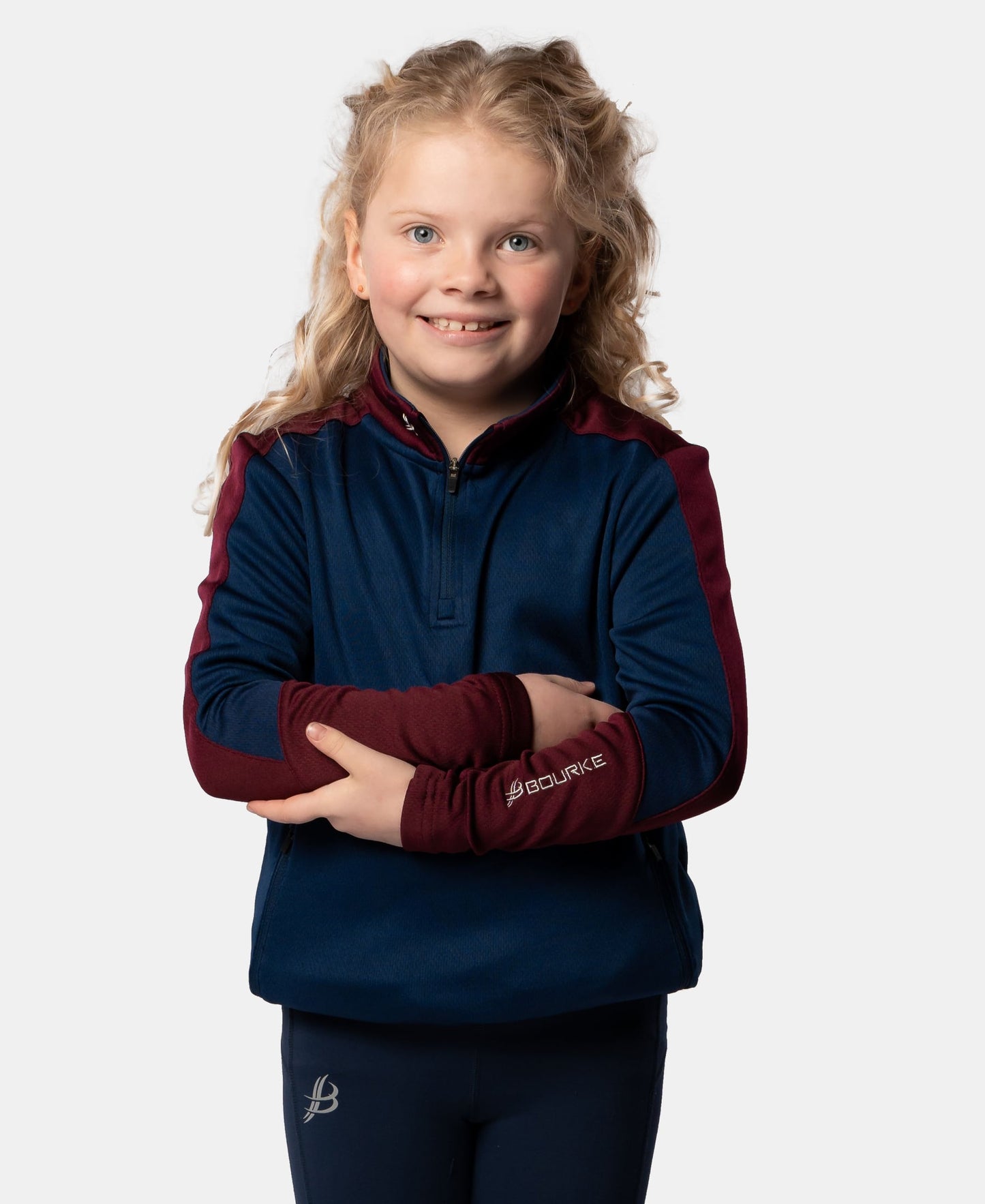 Croga Kids Half Zip (Navy/Maroon)