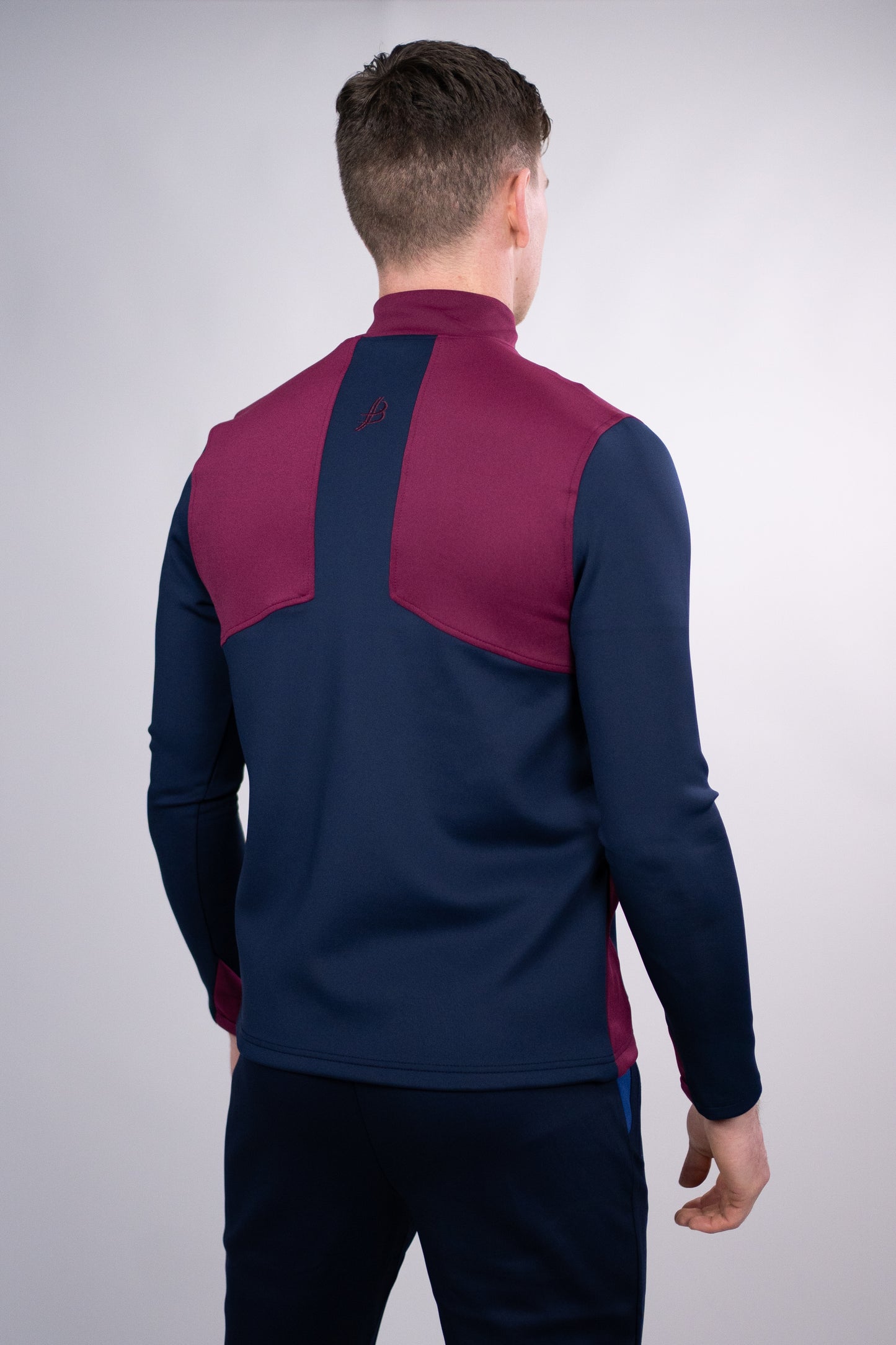 BUA20 Adult Half Zip (Navy & Maroon)