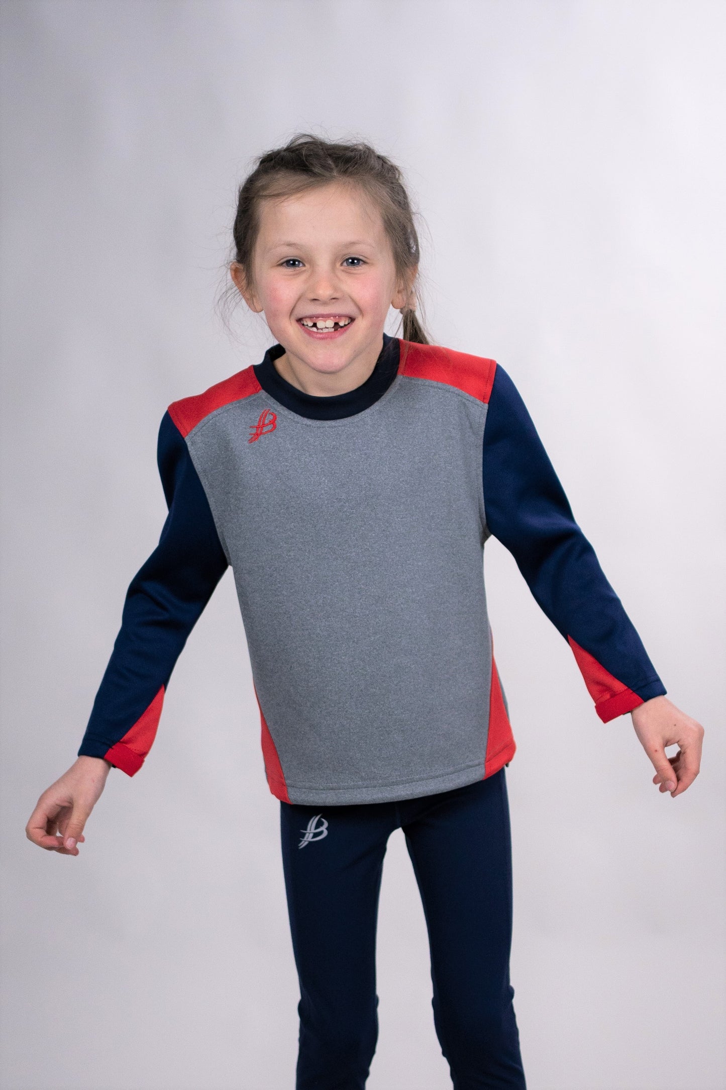 BUA20 Kids Crew Neck (Red & Navy)