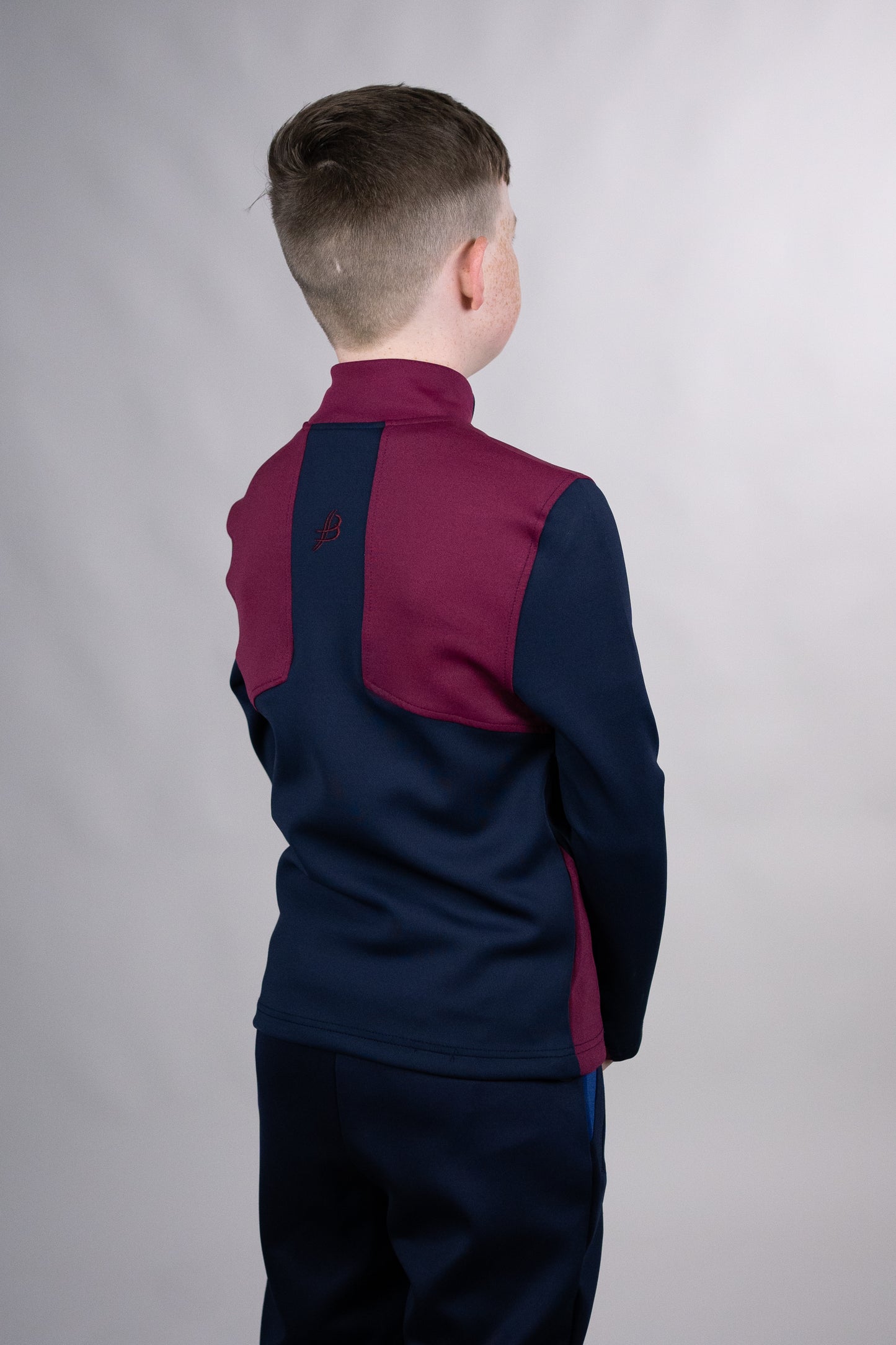 BUA20 Kids Half Zip (Navy & Maroon)